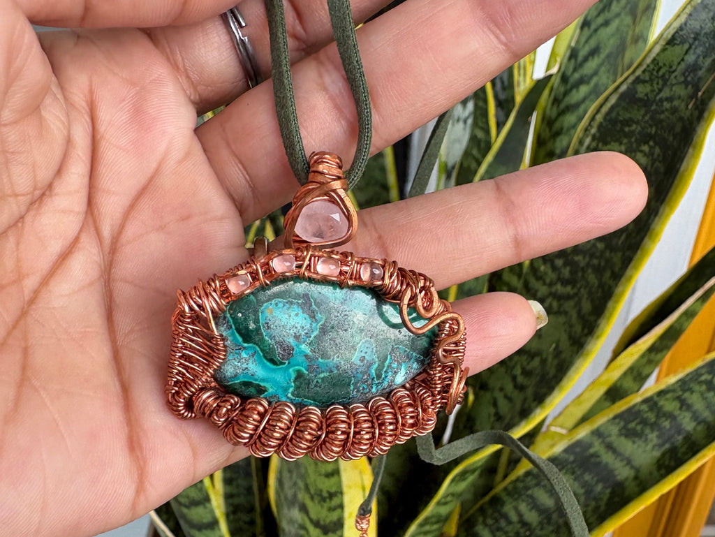 Willow Sky Chrysocolla Malachite Necklace