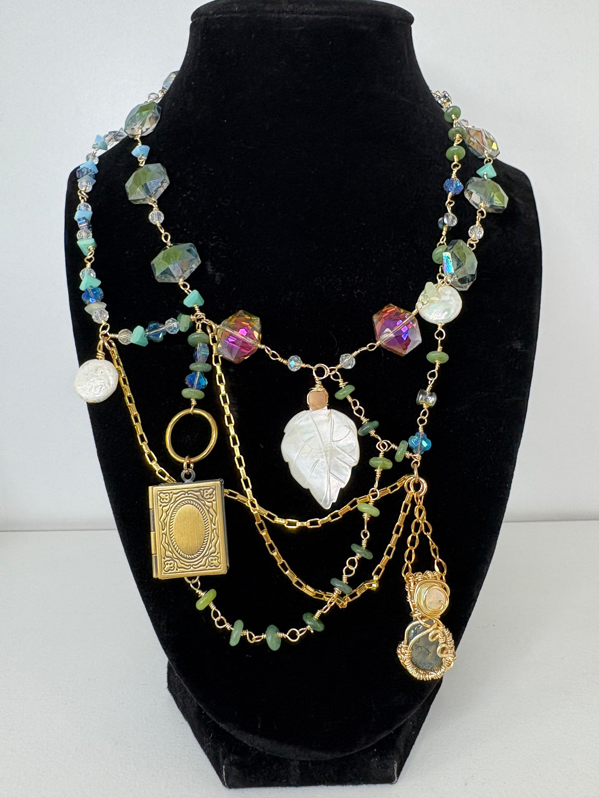Arden Moss Agate Statement Necklace