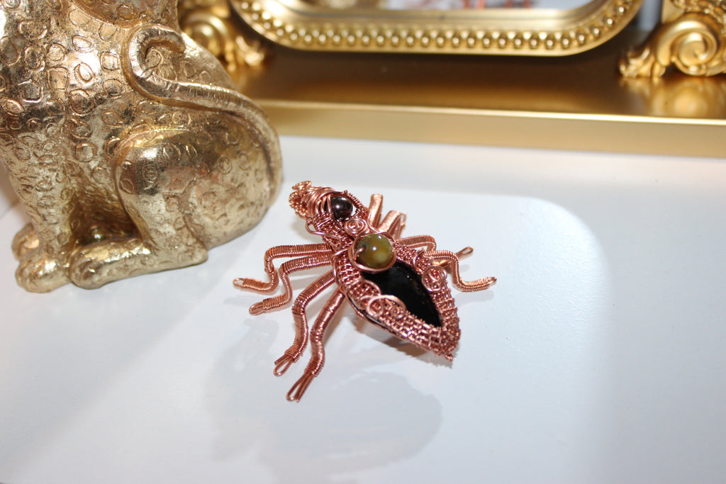 Black Widow Obsidian Spider Pendant