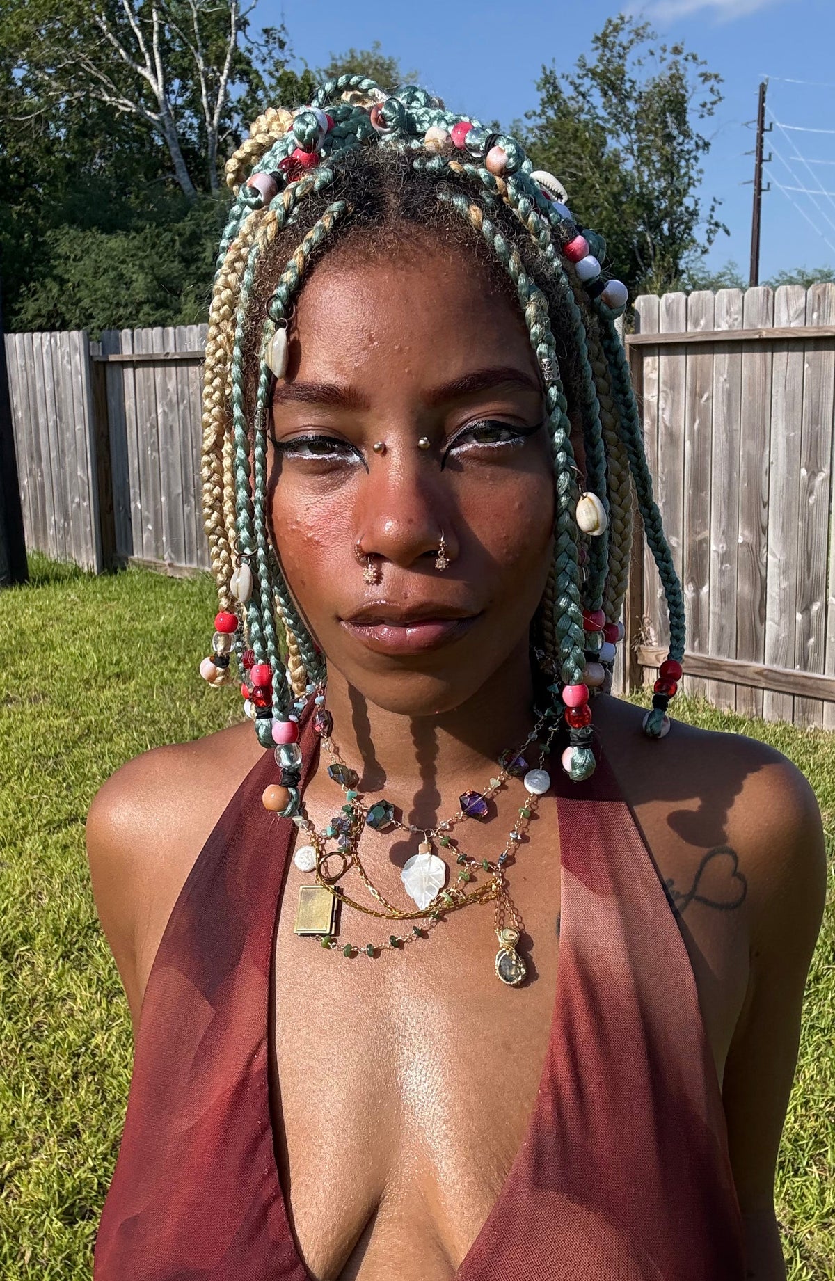 Arden Moss Agate Statement Necklace