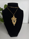 Reversible Rose Quartz Obsidian Relic Necklace