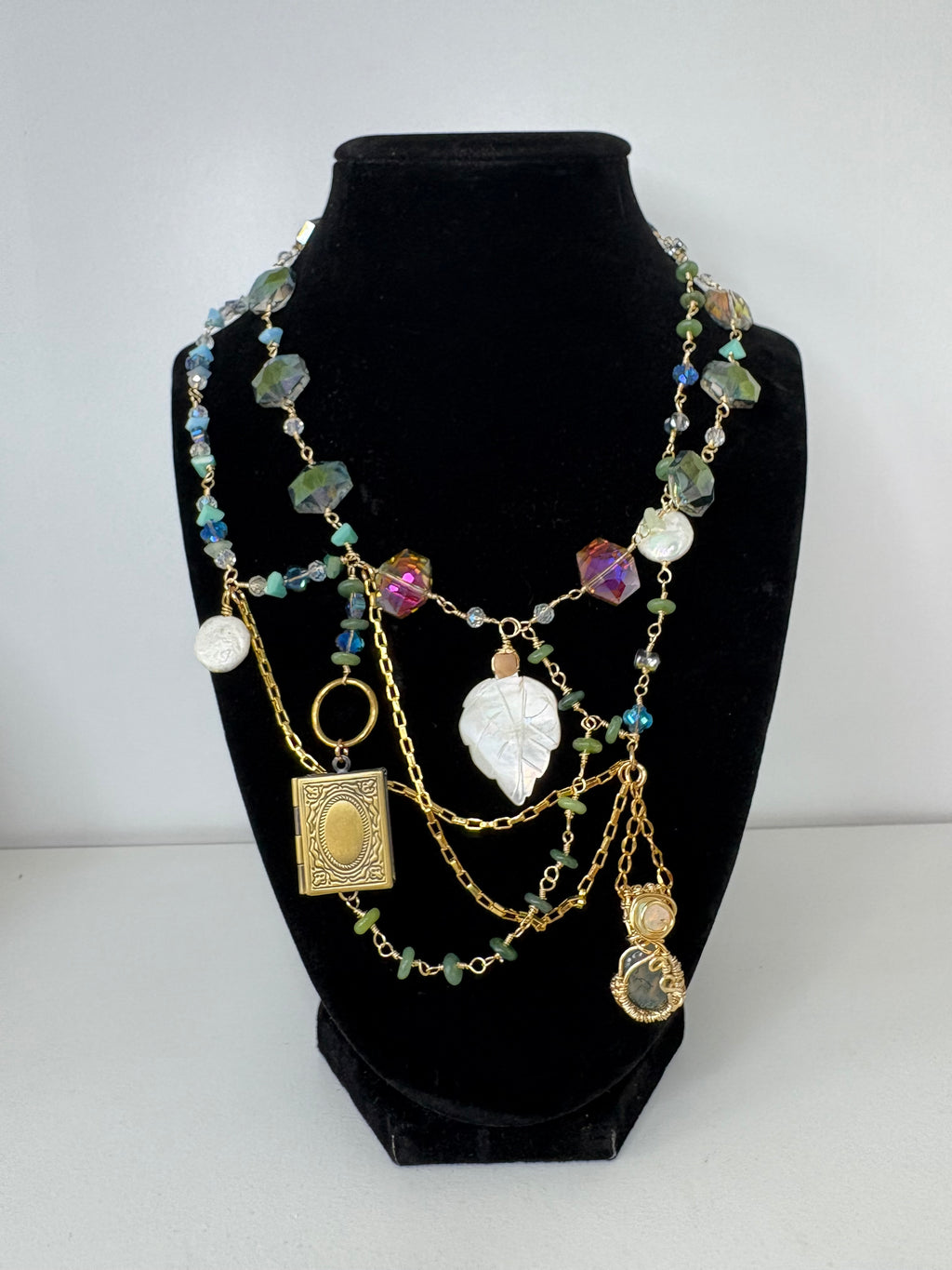 Arden Moss Agate Statement Necklace