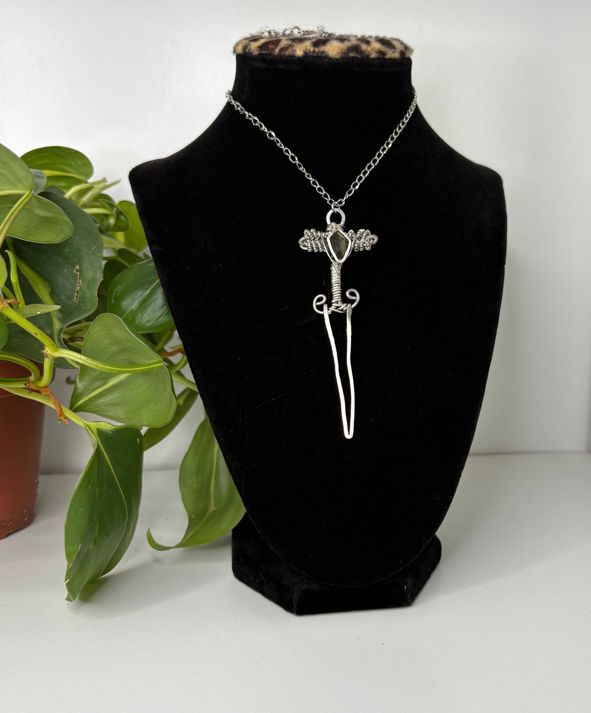 Golden Shadow Obsidian Dagger Pendant