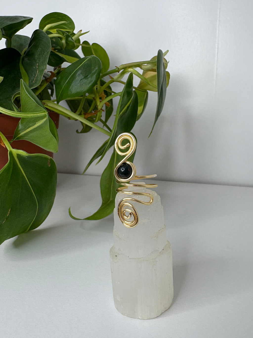Bloodstone Spiral Ring