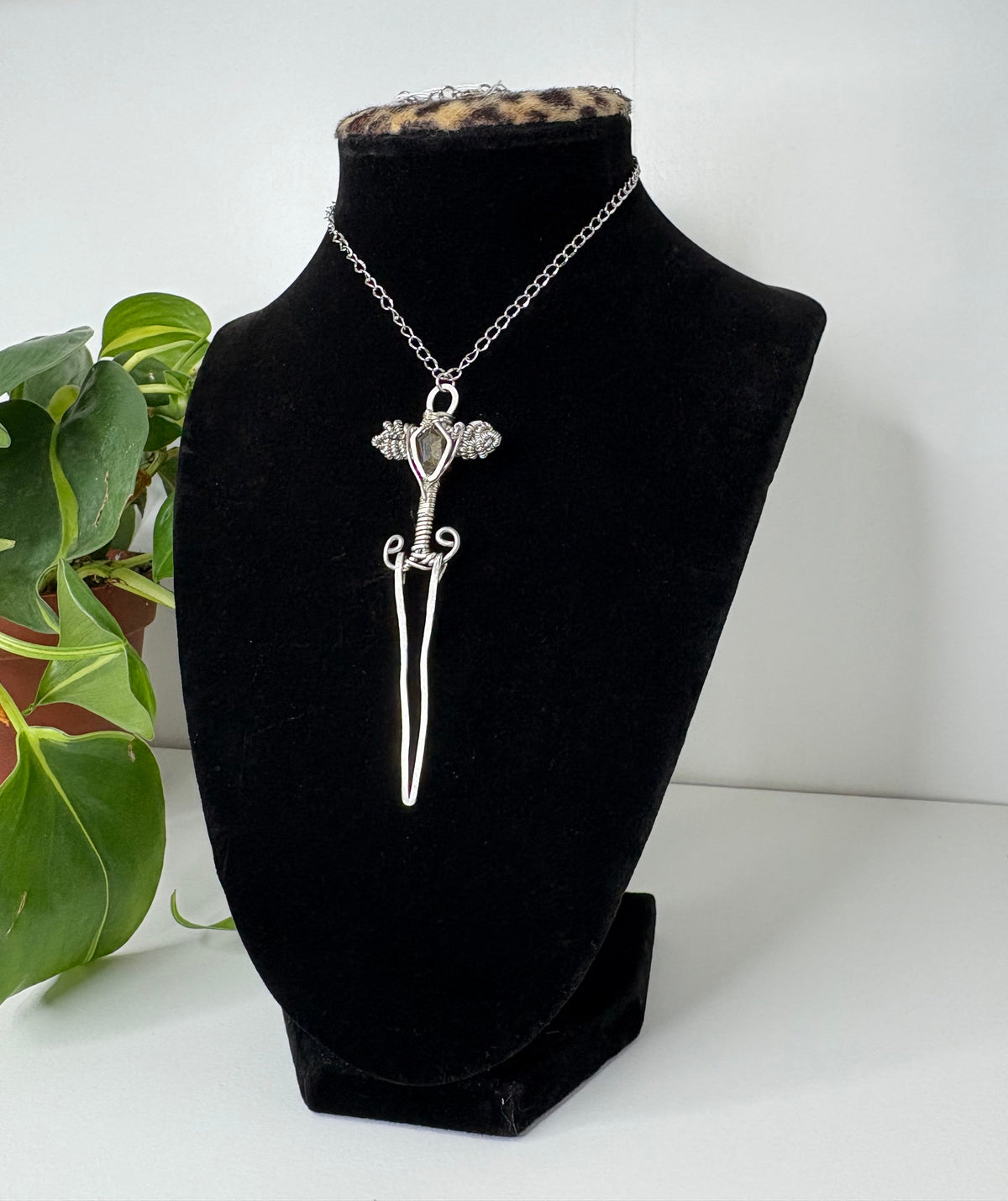 Golden Shadow Obsidian Dagger Pendant