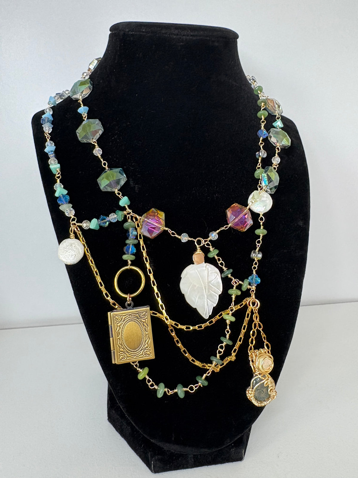 Arden Moss Agate Statement Necklace