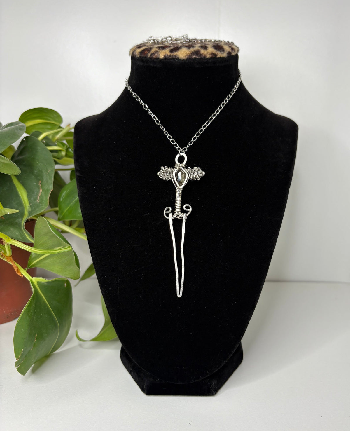 Golden Shadow Obsidian Dagger Pendant