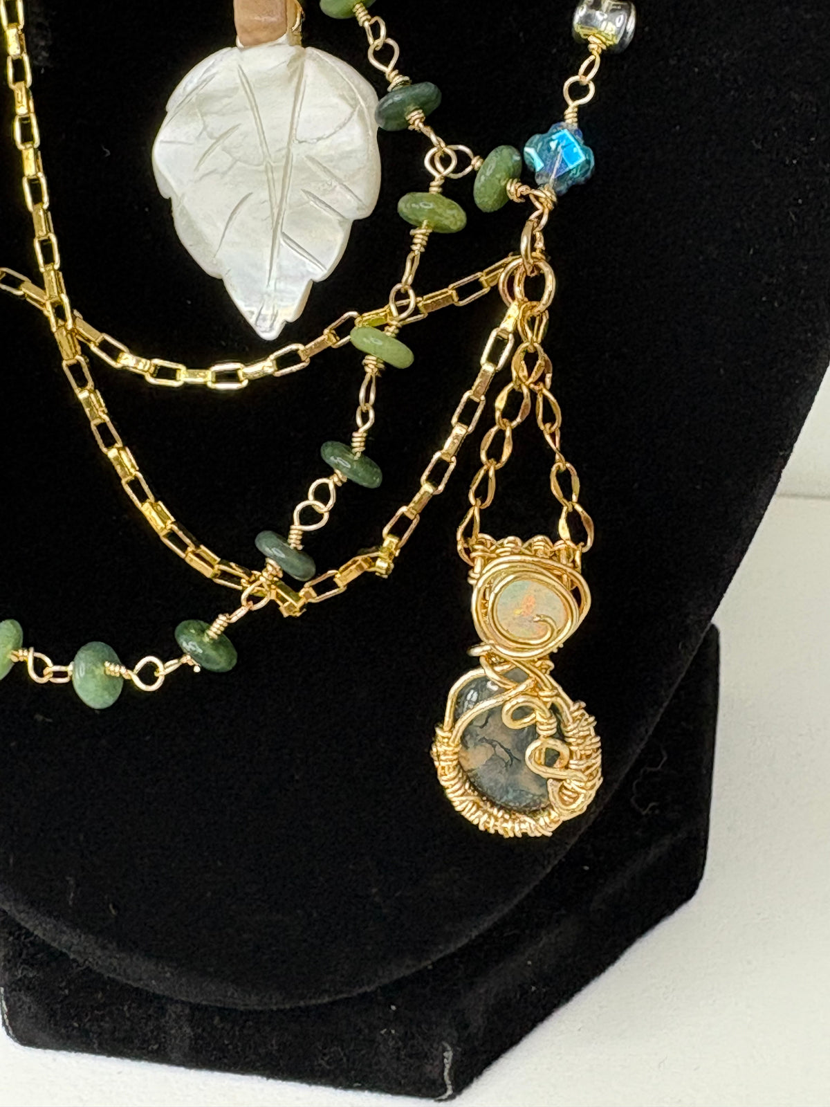 Arden Moss Agate Statement Necklace