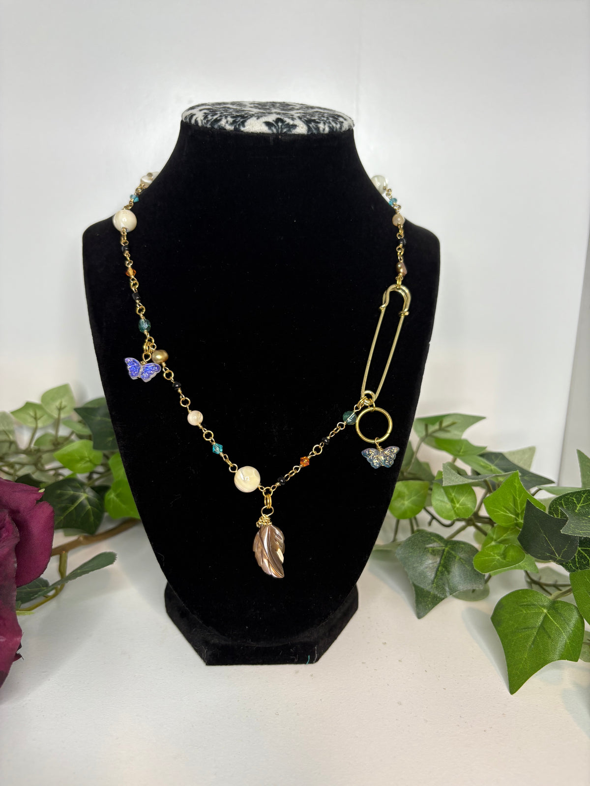 Aura Safety Pin Necklace