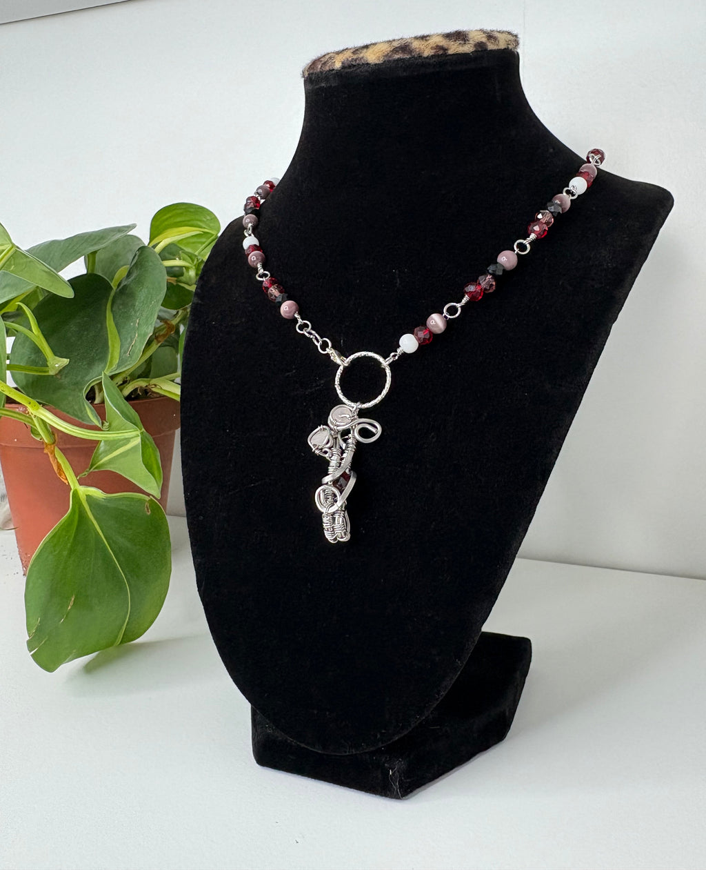 Reversible Rose Quartz Necklace