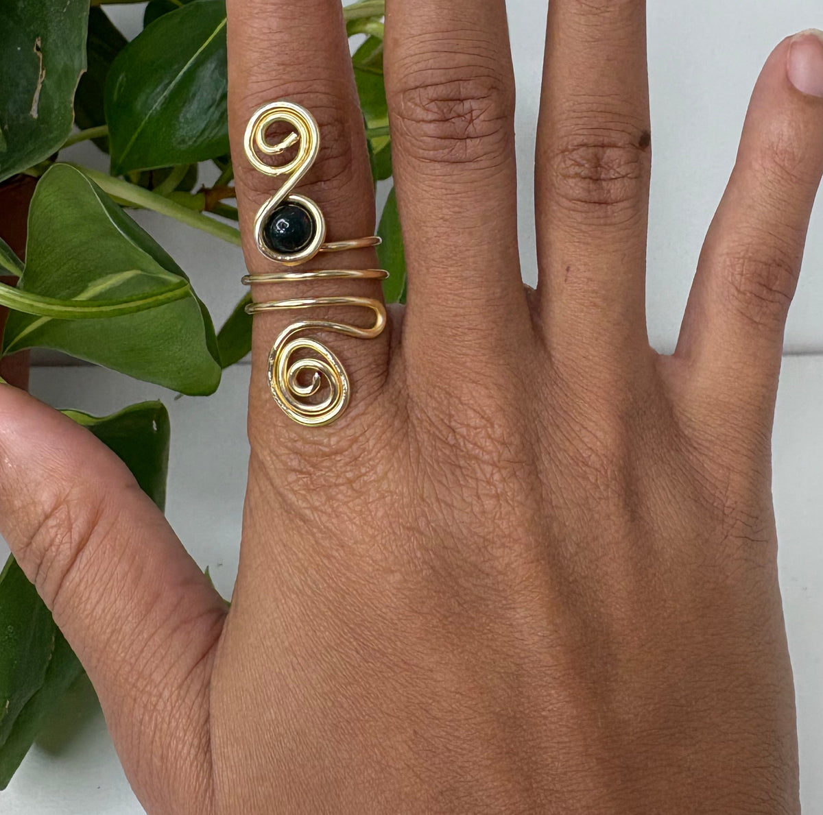 Bloodstone Spiral Ring