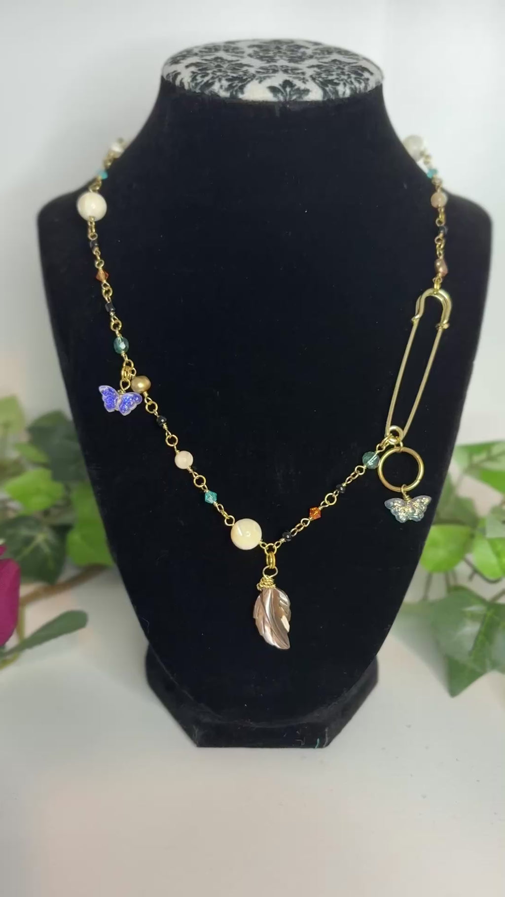 Aura Safety Pin Necklace