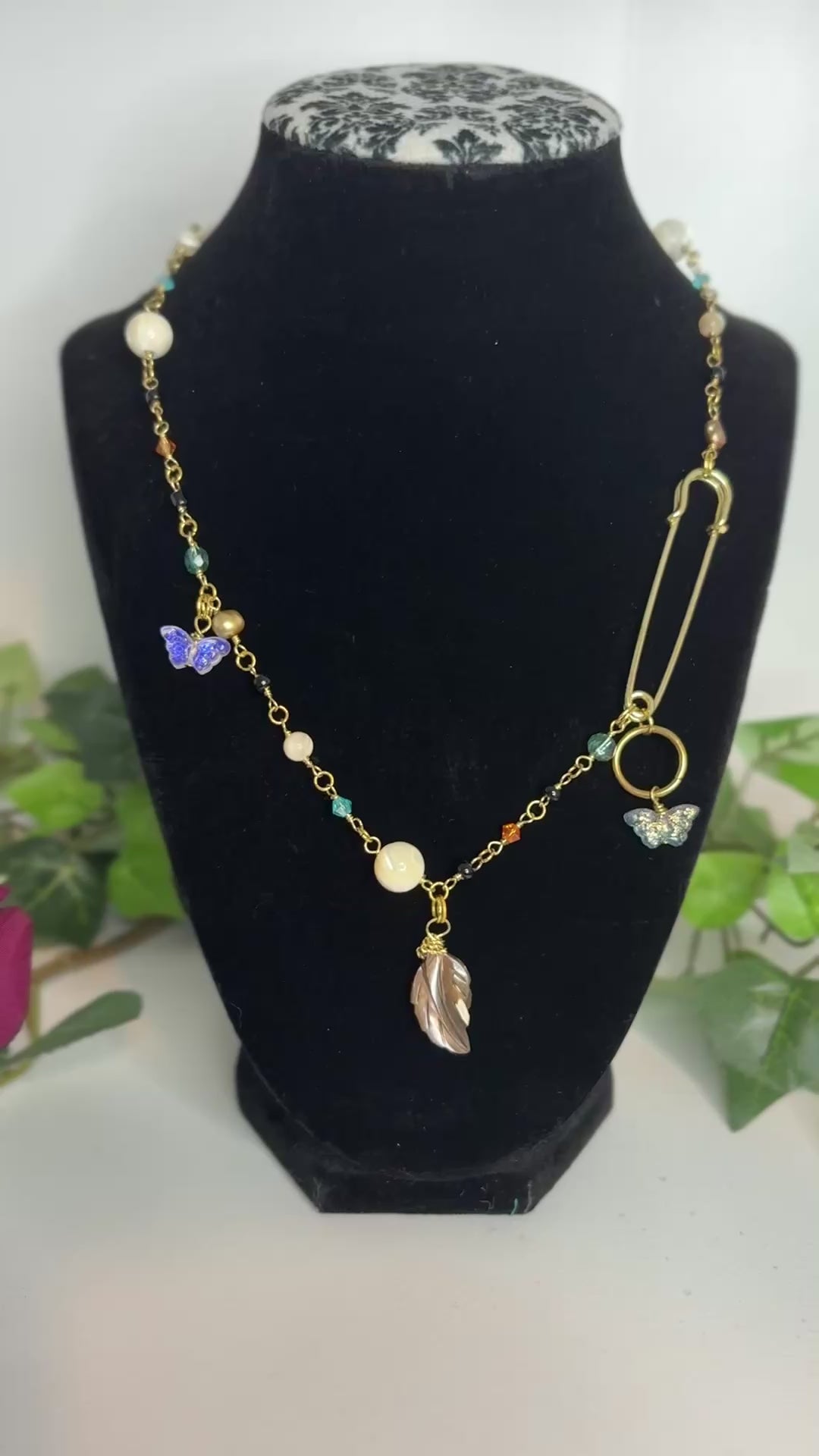 Aura Safety Pin Necklace