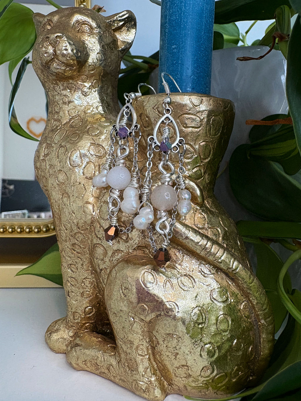 Stella Rose Quartz Chandelier Earrings