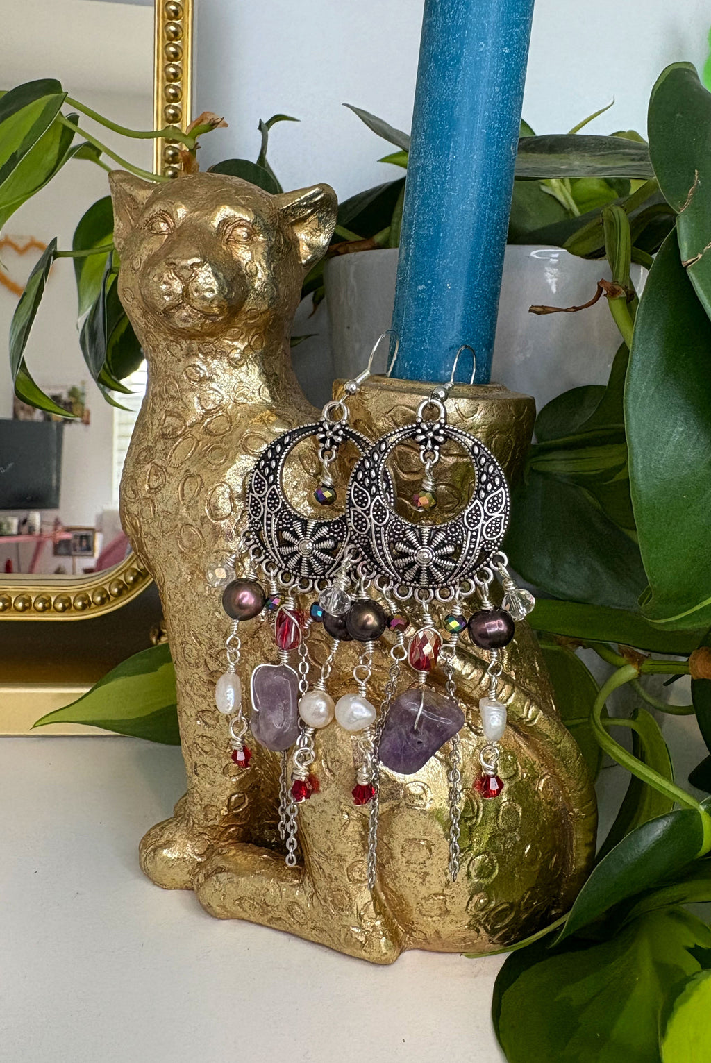 Artemis Amethyst Statement Earrings